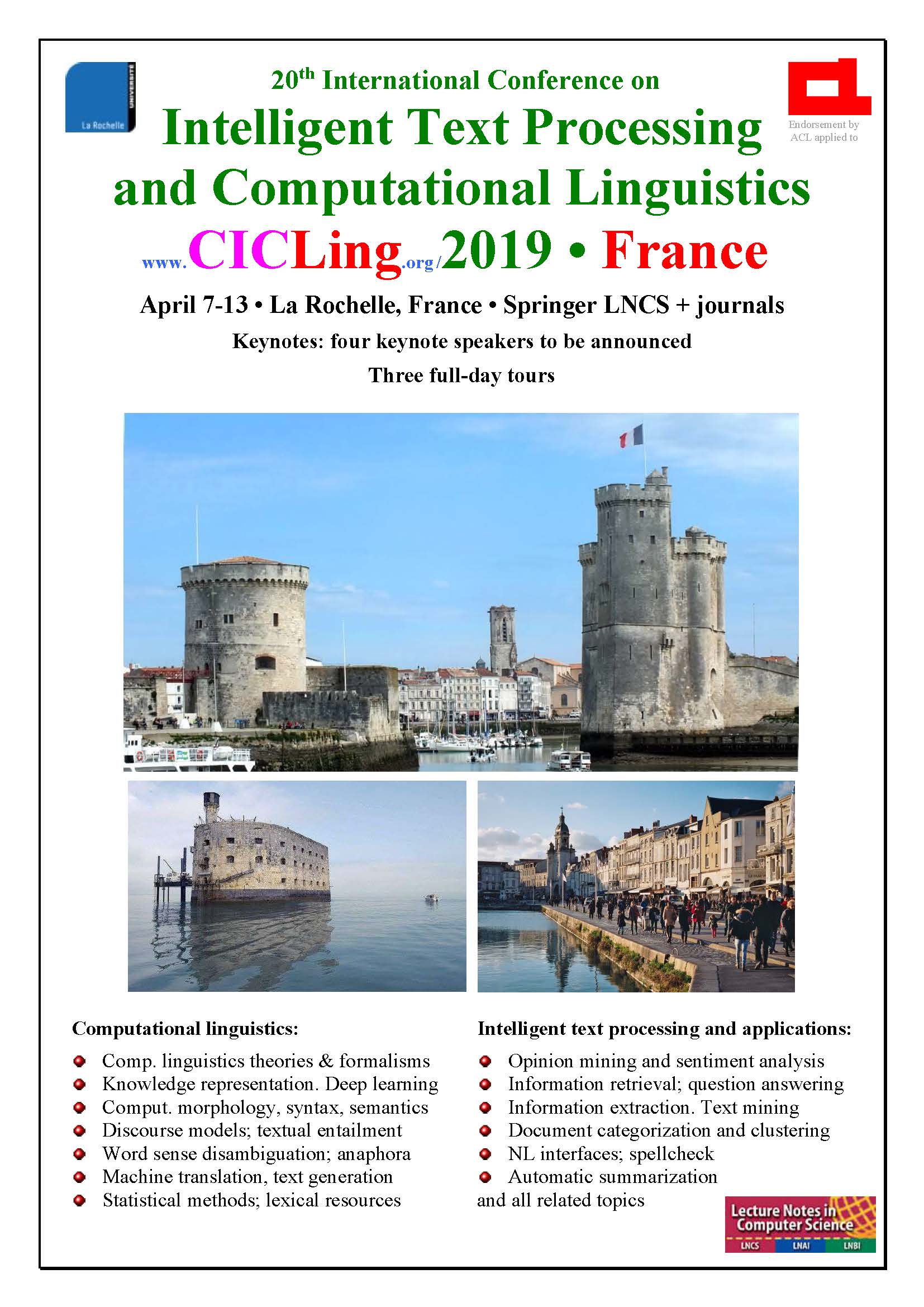April 7 to 13, 2019 • La Rochelle, France